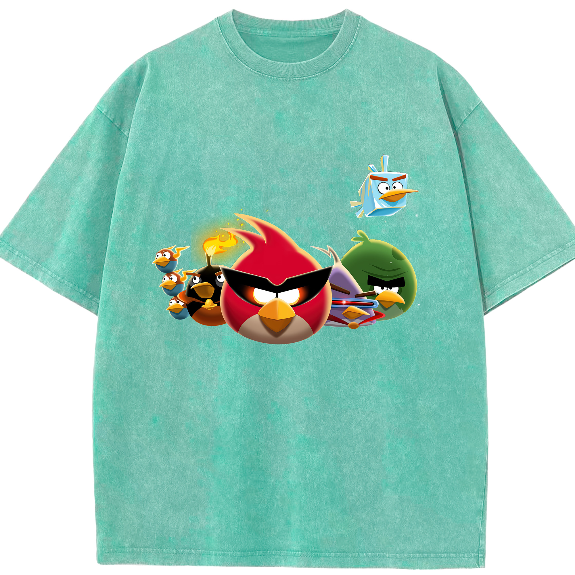 （画像用） Angry Birds アングリーバード 綿100% ヴィンテージ風 半袖Tシャツ（フロントプリント）